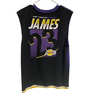 LeBron James Lakers #23 Jersey Sleeveless Basketball Purple Gold NBA